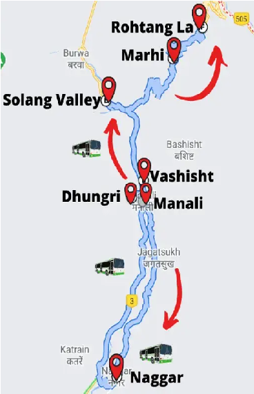Itinerary map